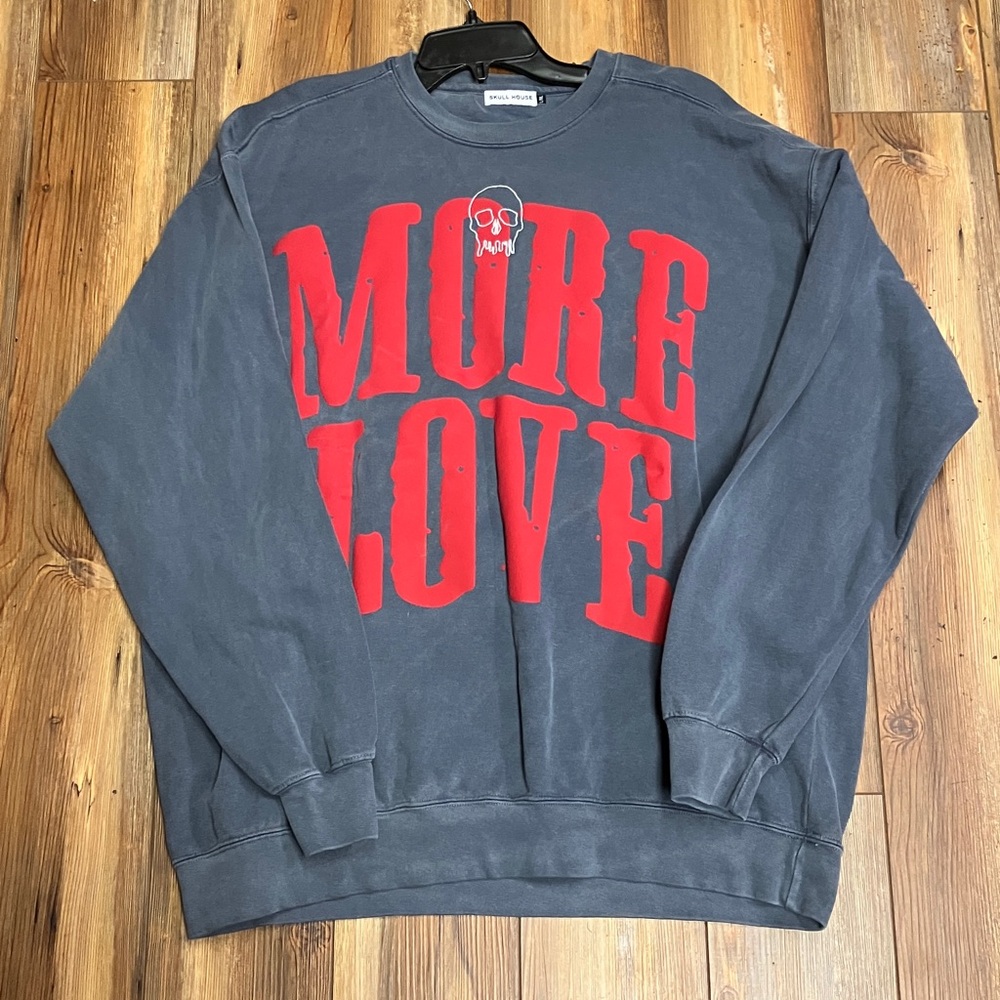 More Love Graphic Sweater - Black and Red
